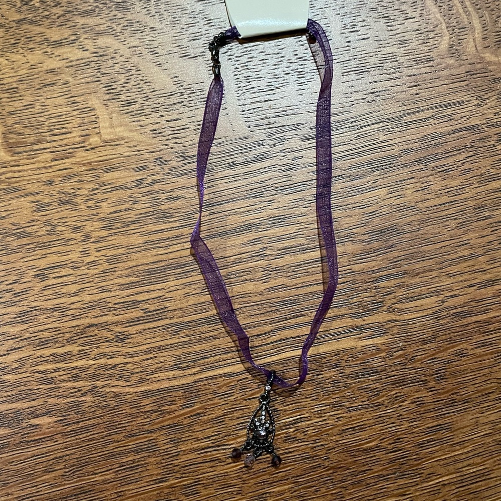 NWT Vintage Casual Corner Choker Necklace Purple Victorian Steampunk
